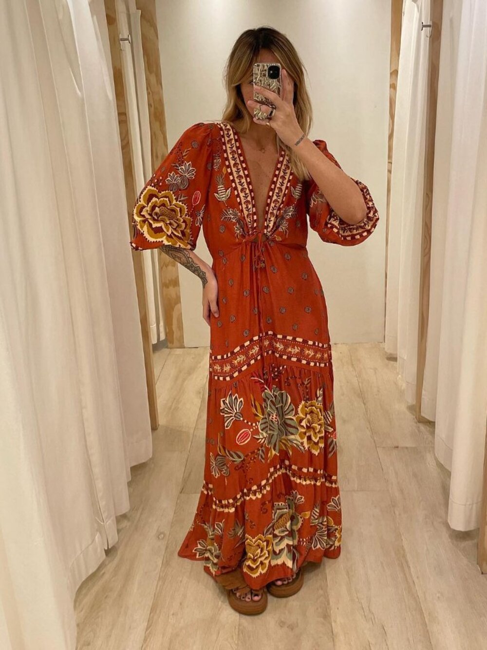 STUNNING FARM Rio Winter Garden Maxi Dress sz XS NWOT - Brazil Line Exclusive!!! - Picture 7 of 10